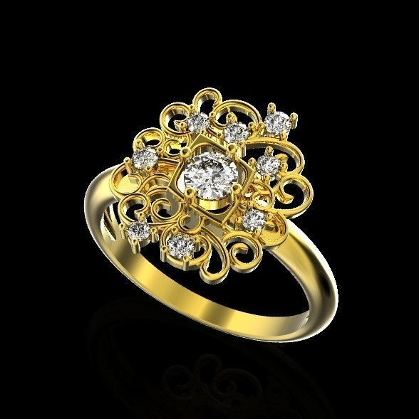 elegant ring with ornament pattern 474 3D print model_25