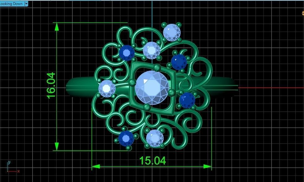 elegant ring with ornament pattern 474 3D print model_8