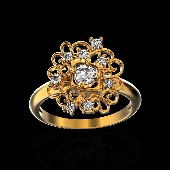 elegant ring with ornament pattern 474 3D print model_18