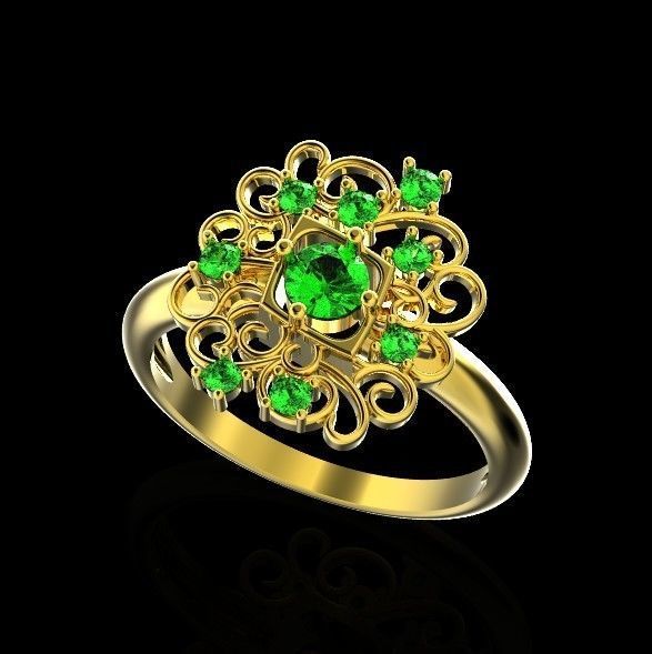 elegant ring with ornament pattern 474 3D print model_28