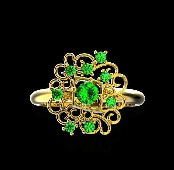 elegant ring with ornament pattern 474 3D print model_27