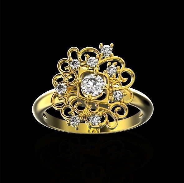 elegant ring with ornament pattern 474 3D print model_2