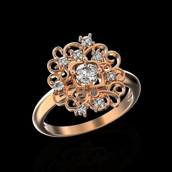 elegant ring with ornament pattern 474 3D print model_15