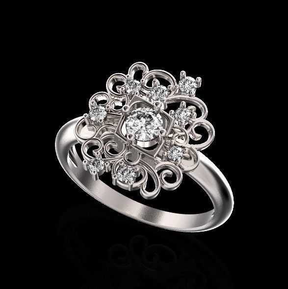 elegant ring with ornament pattern 474 3D print model_16