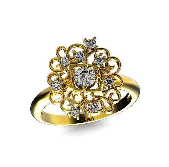 elegant ring with ornament pattern 474 3D print model_35