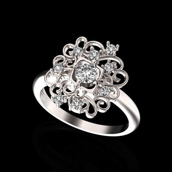 elegant ring with ornament pattern 474 3D print model_29