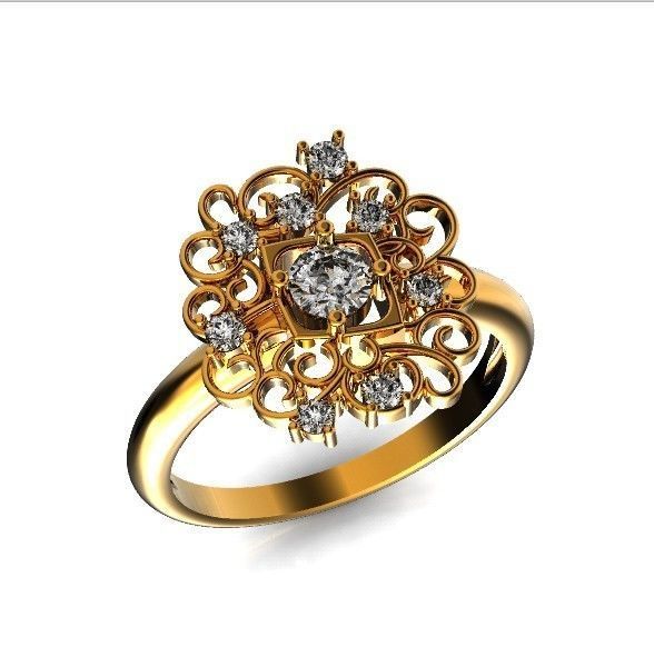 elegant ring with ornament pattern 474 3D print model_34