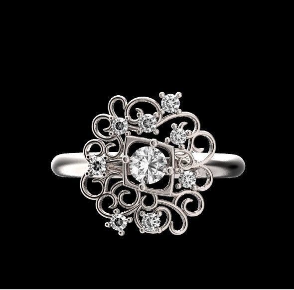 elegant ring with ornament pattern 474 3D print model_22