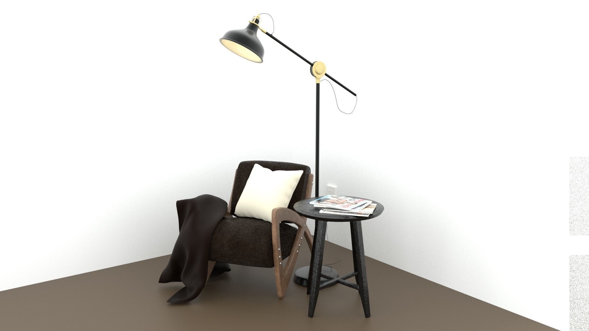Side Table Card Table Coffee Table 3D model_4