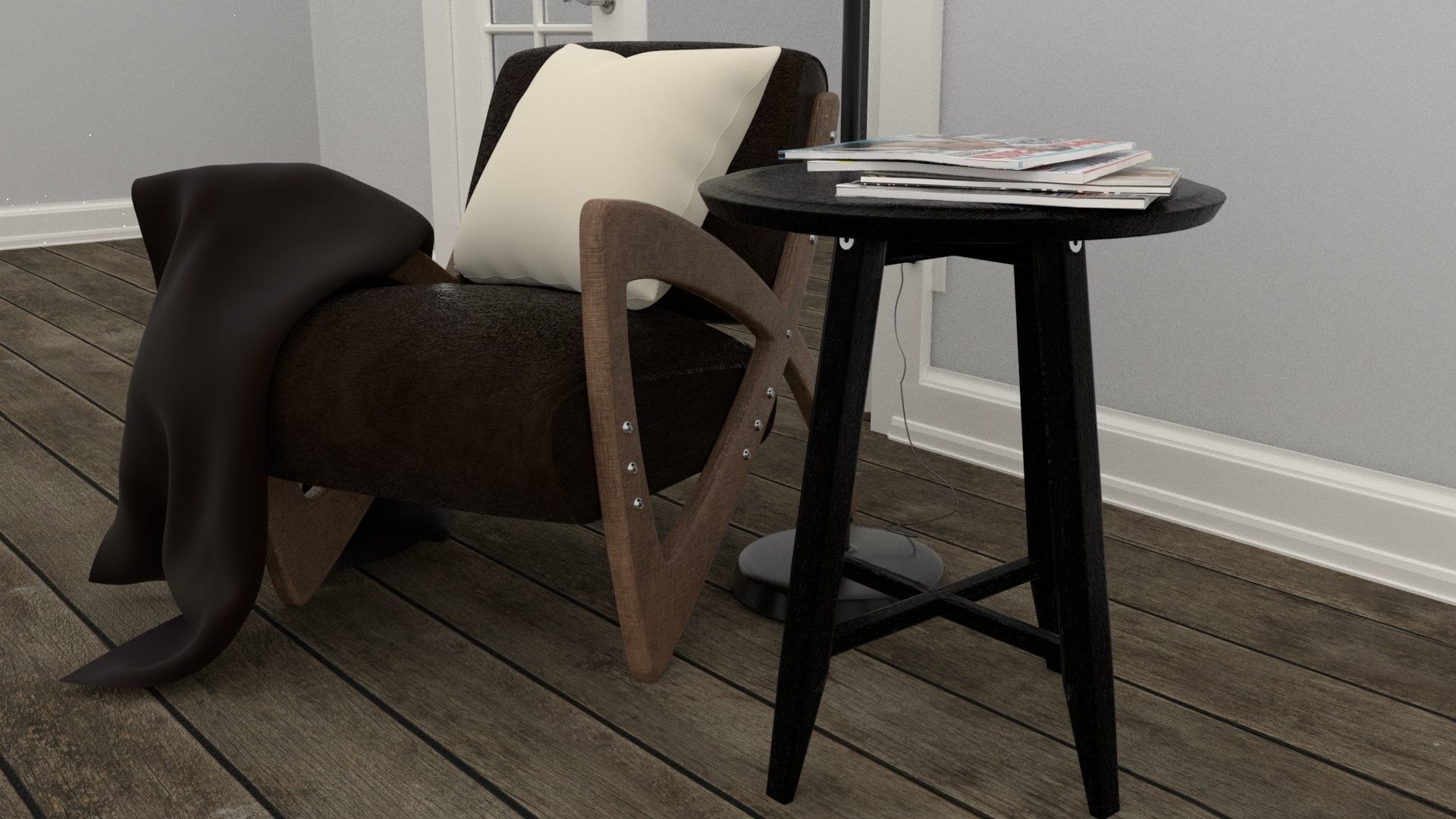 Side Table Card Table Coffee Table 3D model_7