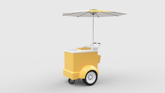 Ice Cream Push Cart 3D model