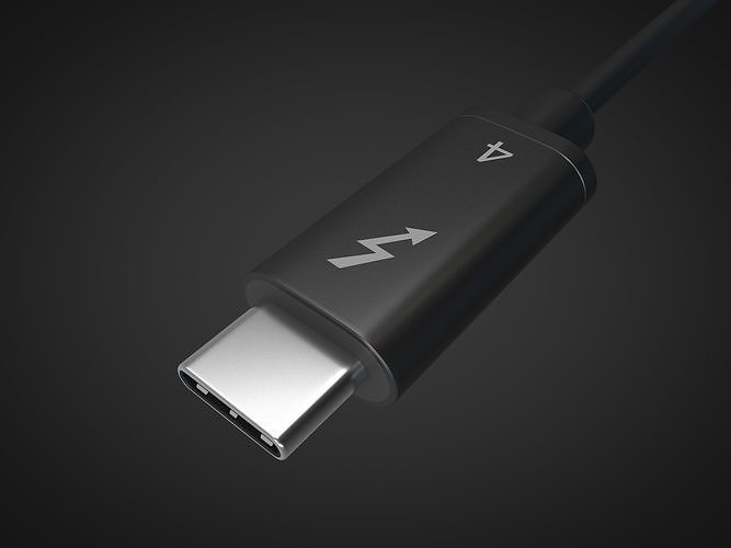 USB 4 thunderbolt cable 3D model