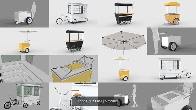 Food Carts Pack 3D Model Collection