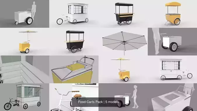 Food Carts Pack 3D Model Collection