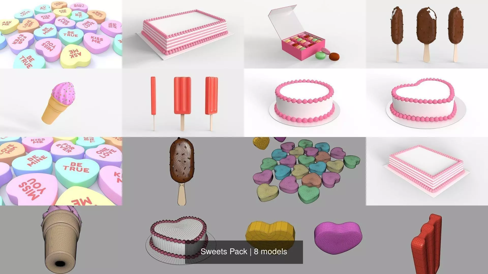 Sweets Pack 3D Model Collection_0