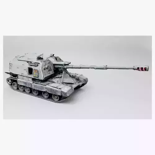 russian 2S19 Msta 152 mm howitzer destroyed by Ukrainian army 3D model