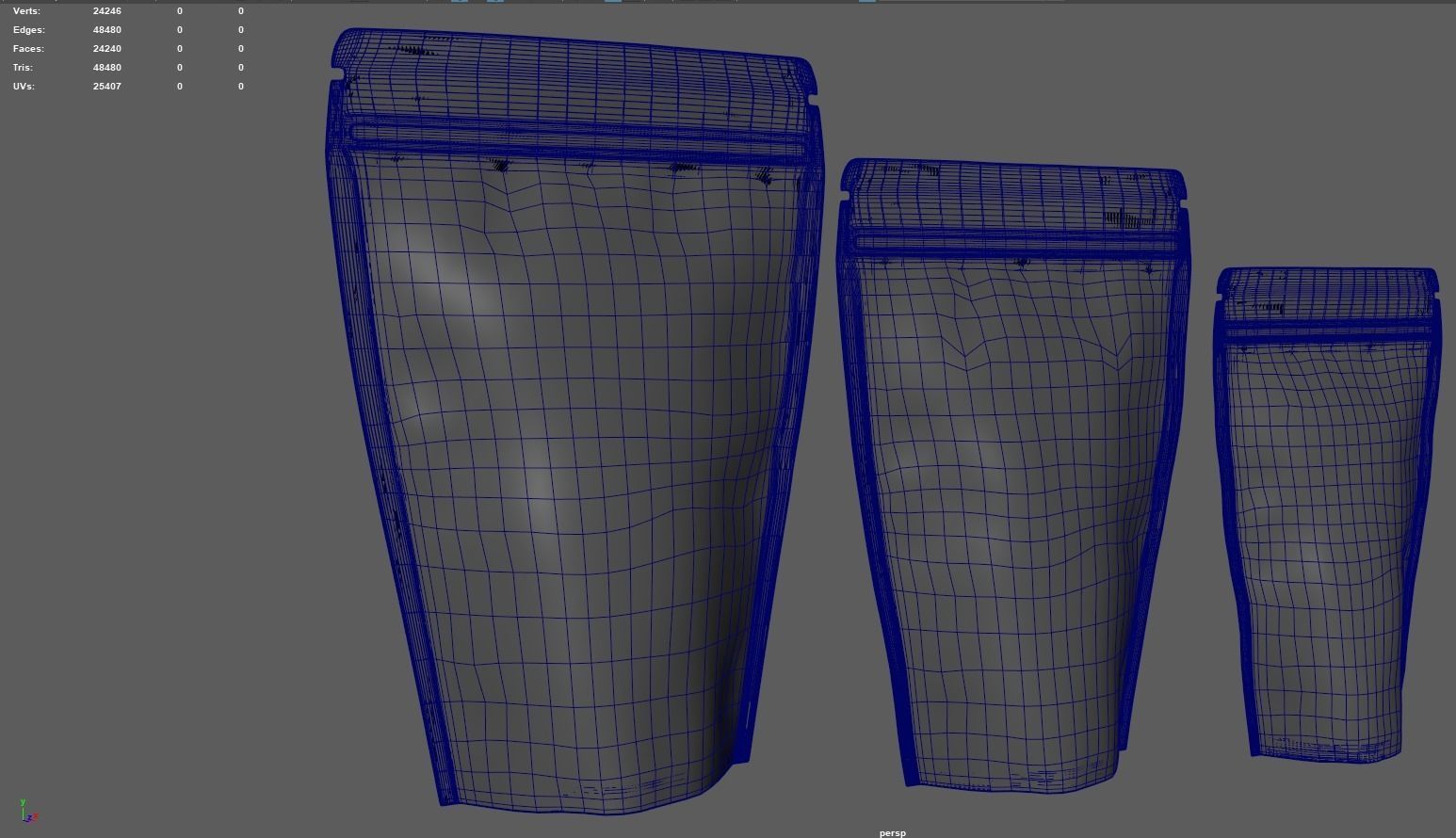 Kraft paper coffee bag 3D model_3