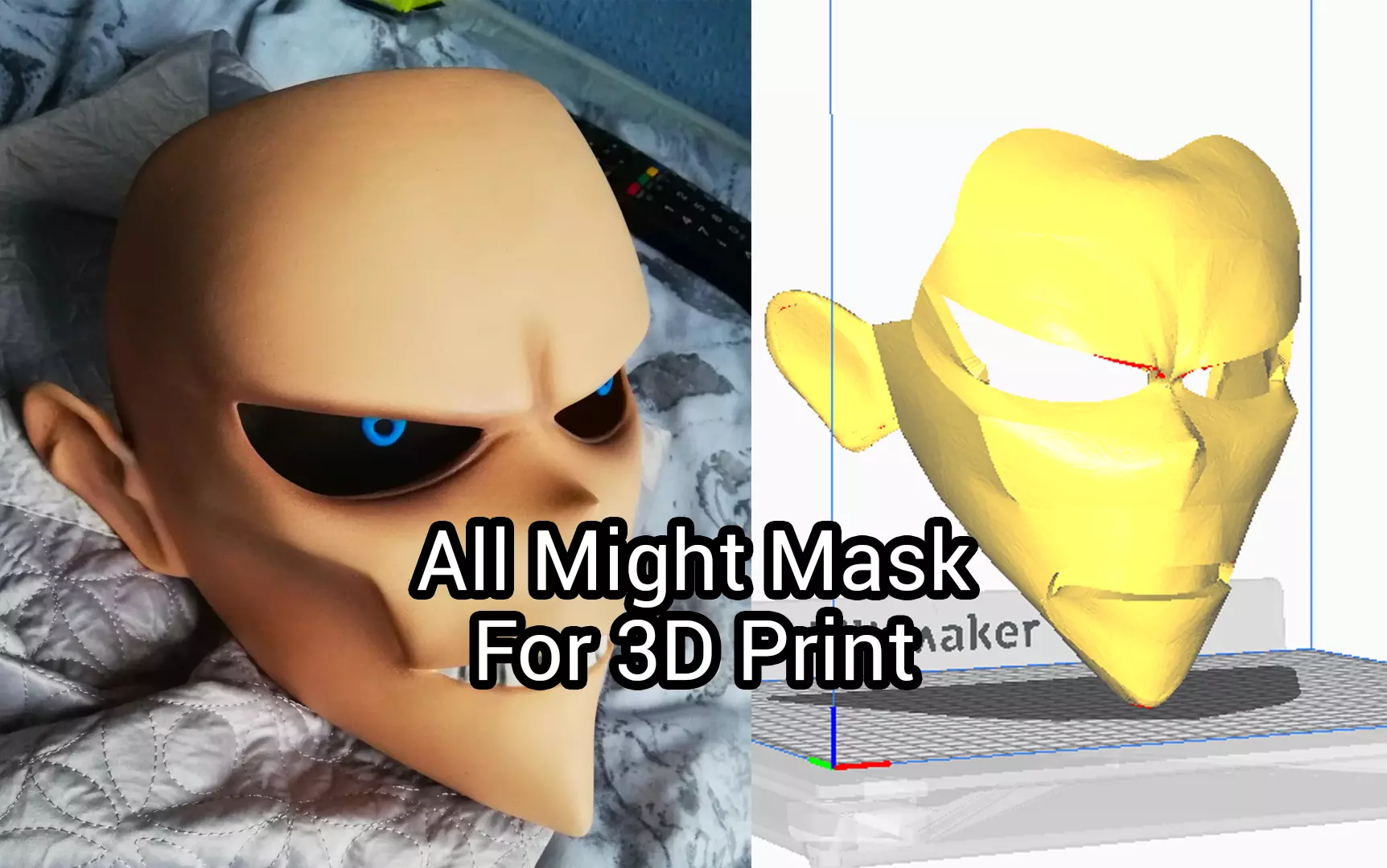 All Might Mask 3D print model_0