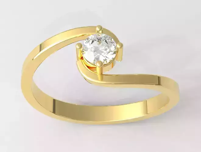 4mm Solitaire Ring 3D print model