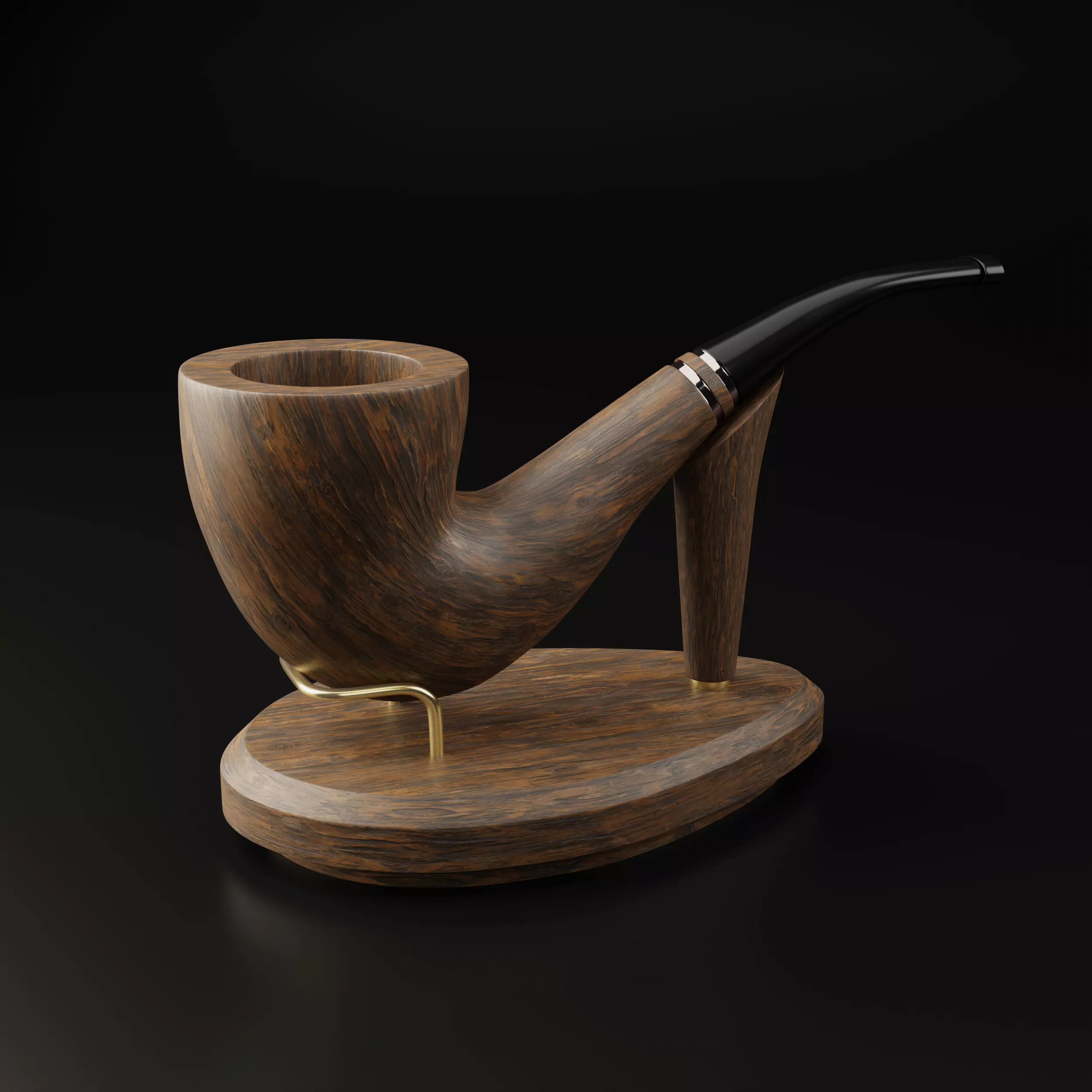 Smoking Pipe - Wood 3D model