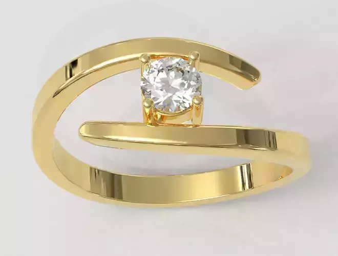 4mm Solitaire Ring 3D print model