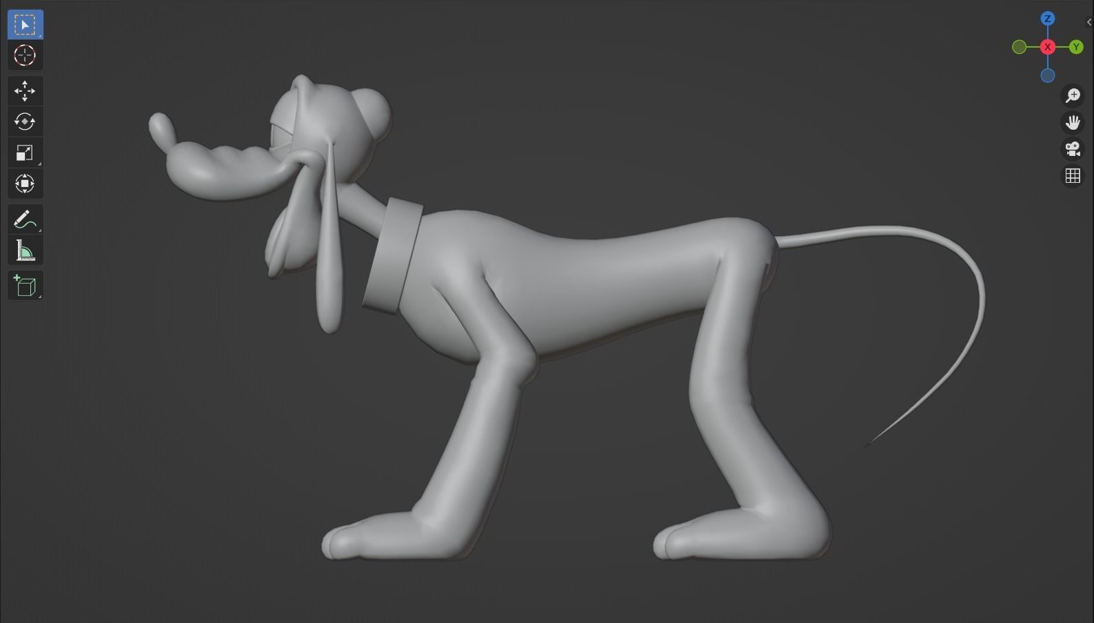 Pluto the Dog rigged 3D model_7