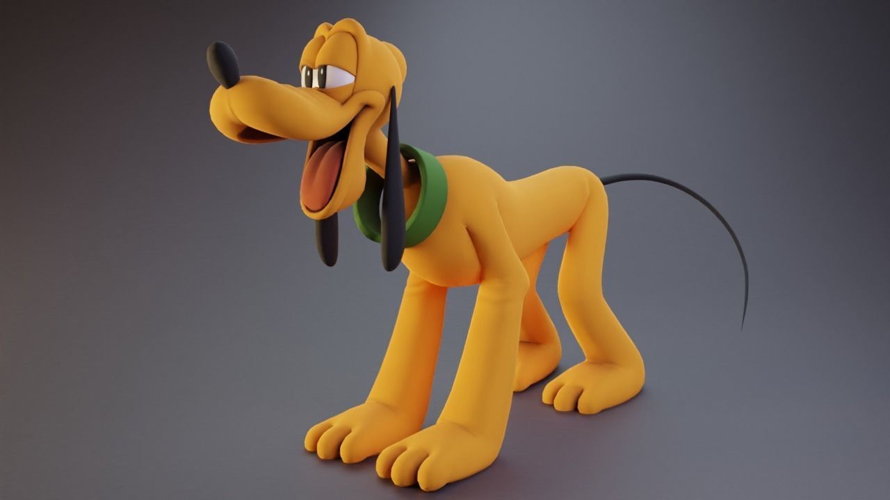 Pluto the Dog rigged 3D model_1