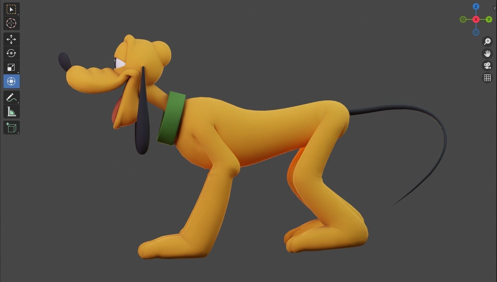 Pluto the Dog rigged 3D model_6