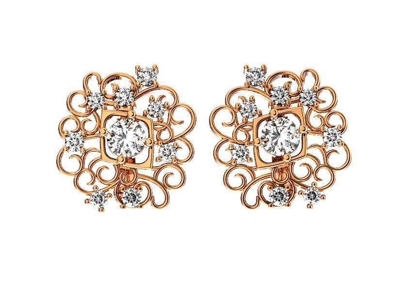 elegant set earrings and ring with ornament pattern 474 3D Model Collection_36