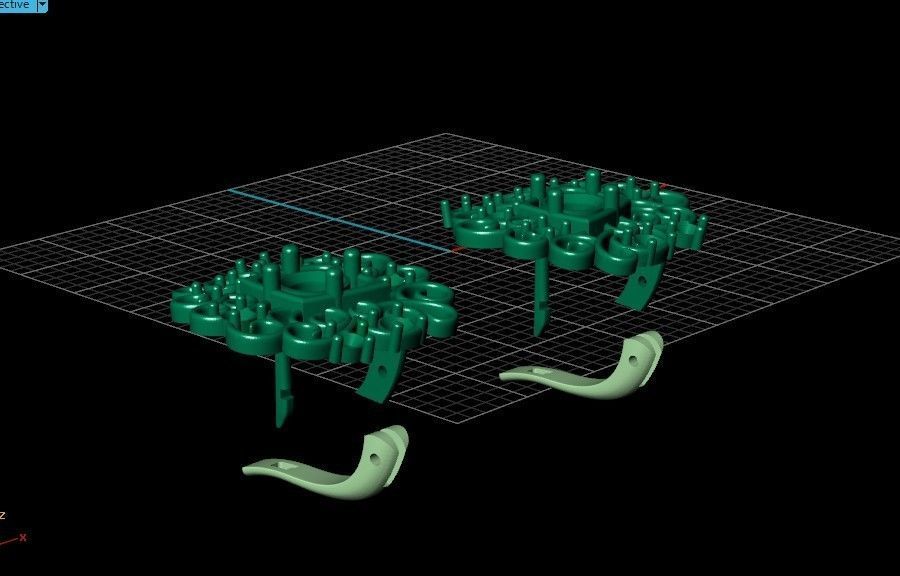 elegant set earrings and ring with ornament pattern 474 3D Model Collection_34