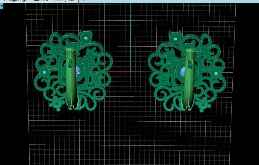 elegant set earrings and ring with ornament pattern 474 3D Model Collection_42