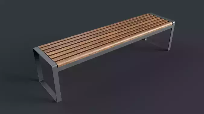 Modern Outdoor Bench 3 PBR Game Ready Low-poly 3D model