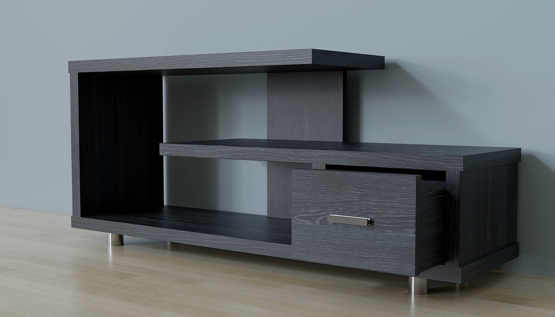 Wooden stand for multimedia 2 Low-poly 3D model_1