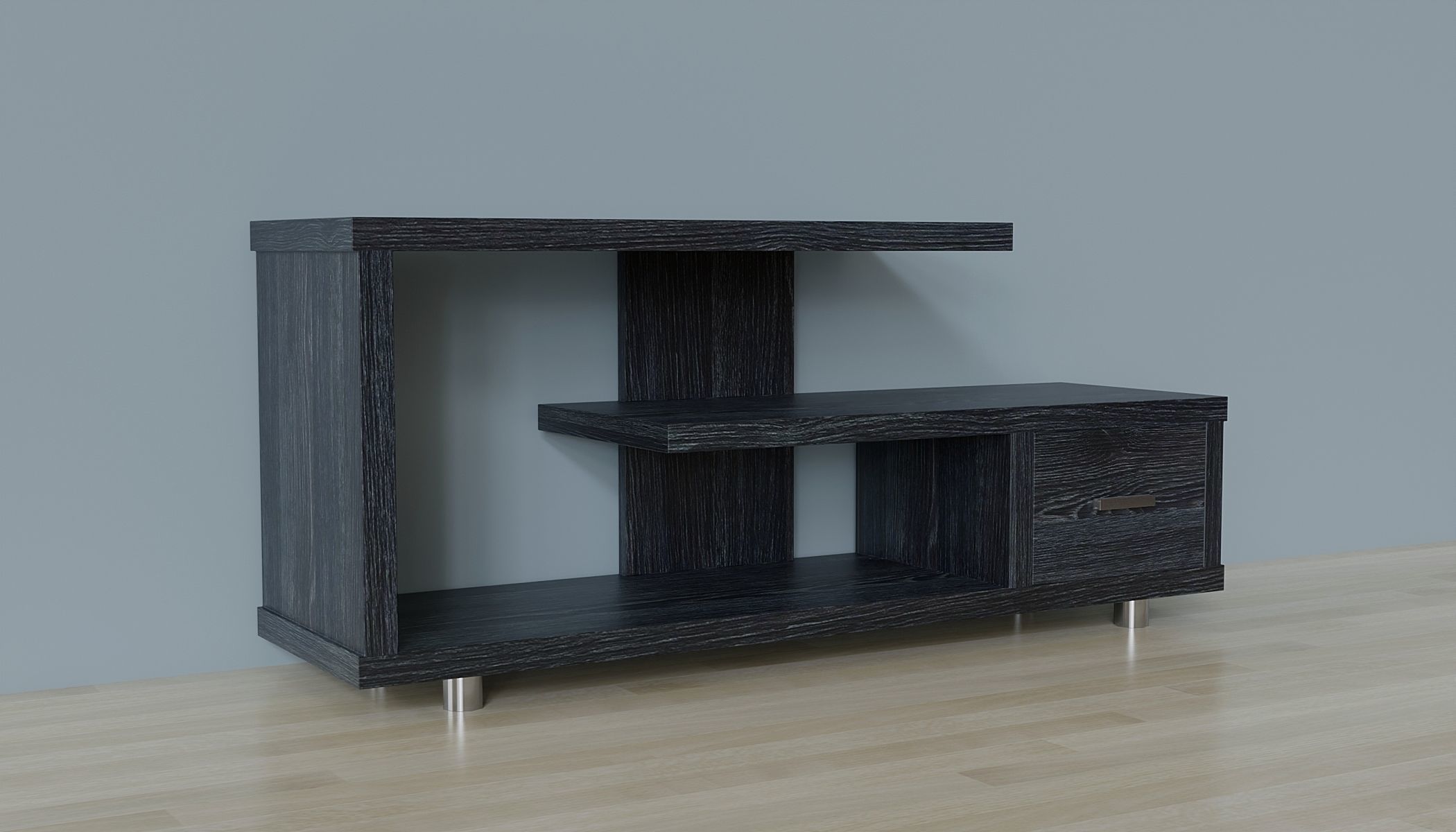 Wooden stand for multimedia 2 Low-poly 3D model_2