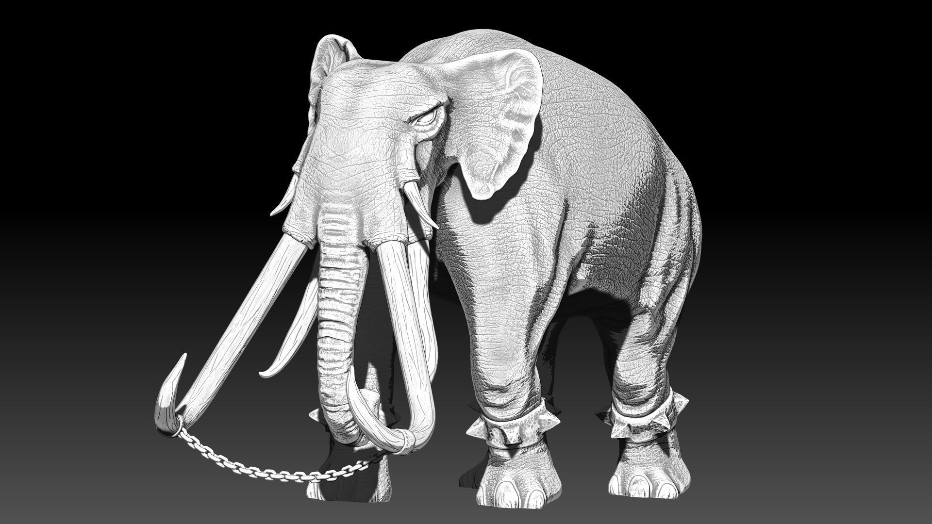 War elephants 3D model_4