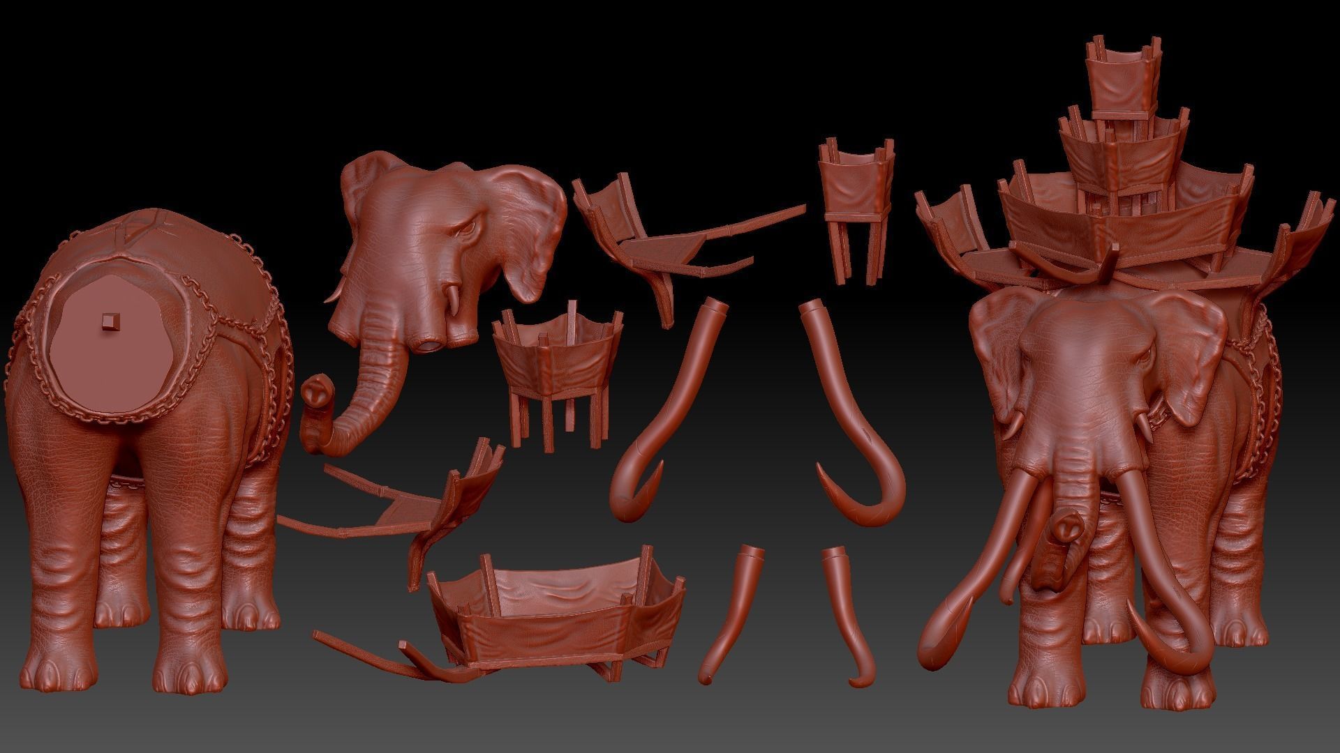 War elephants 3D model_20