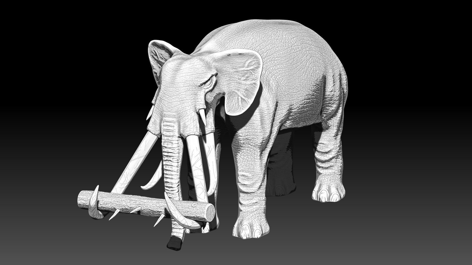 War elephants 3D model_9