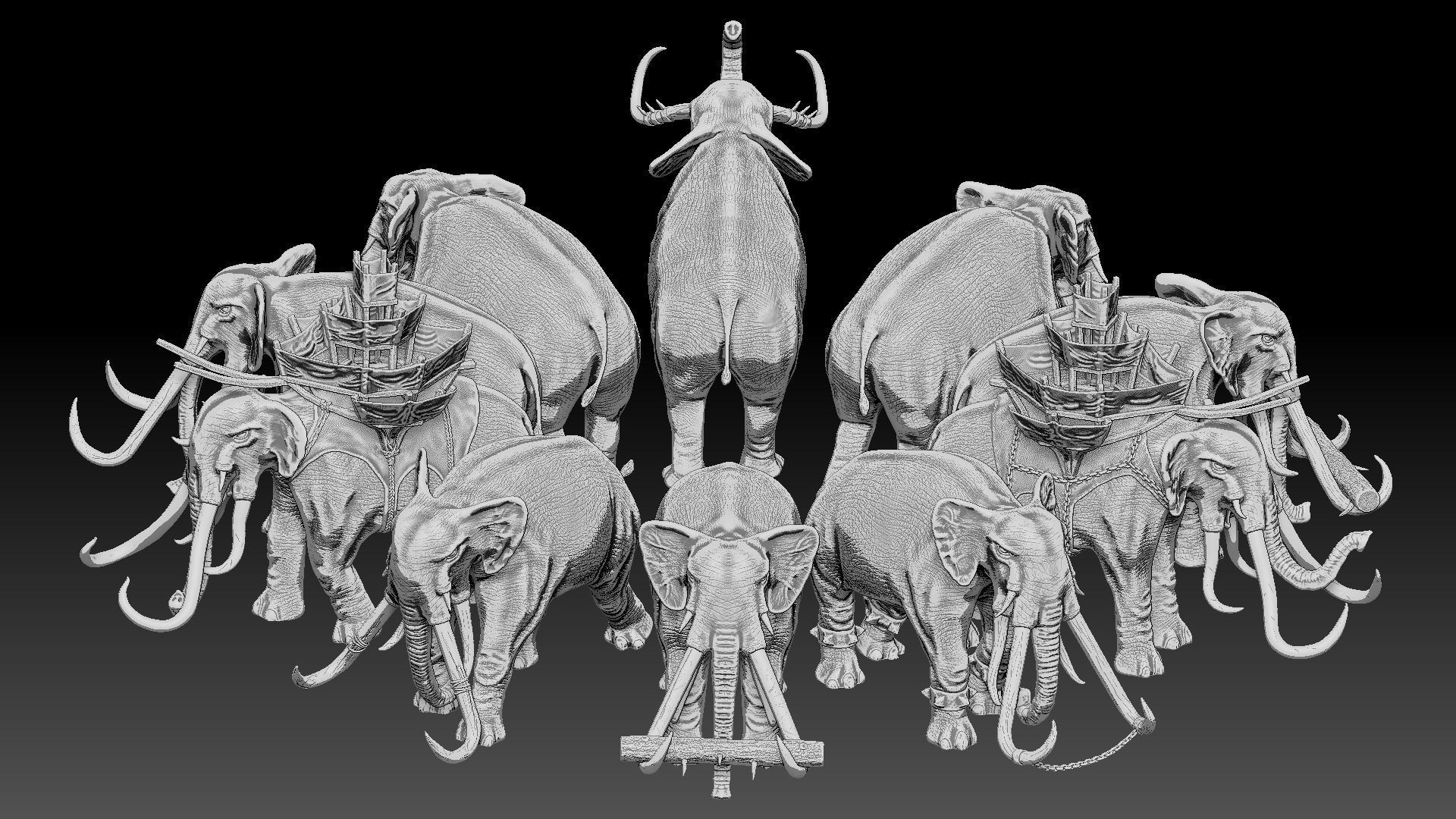 War elephants 3D model_24