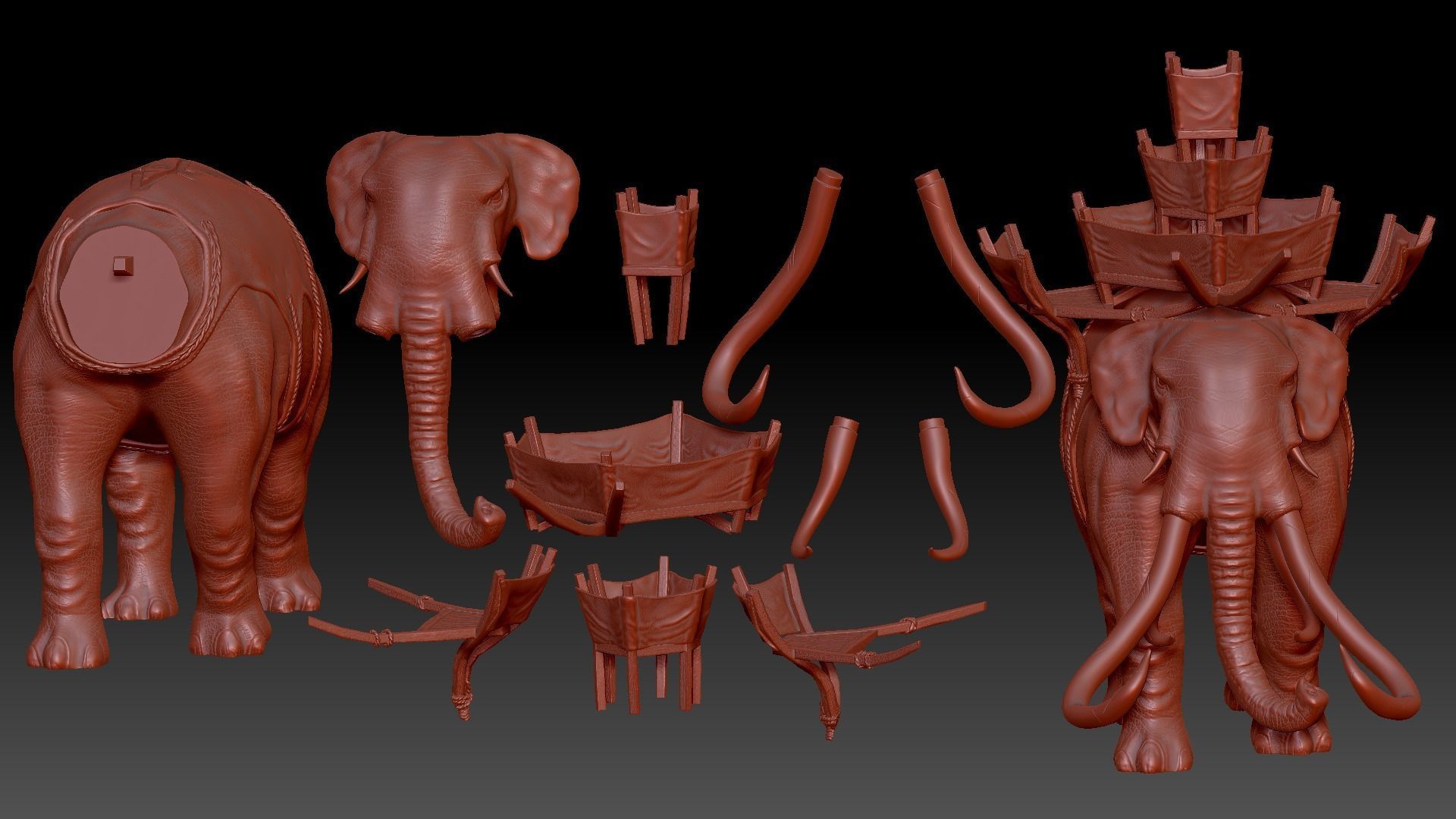 War elephants 3D model_19