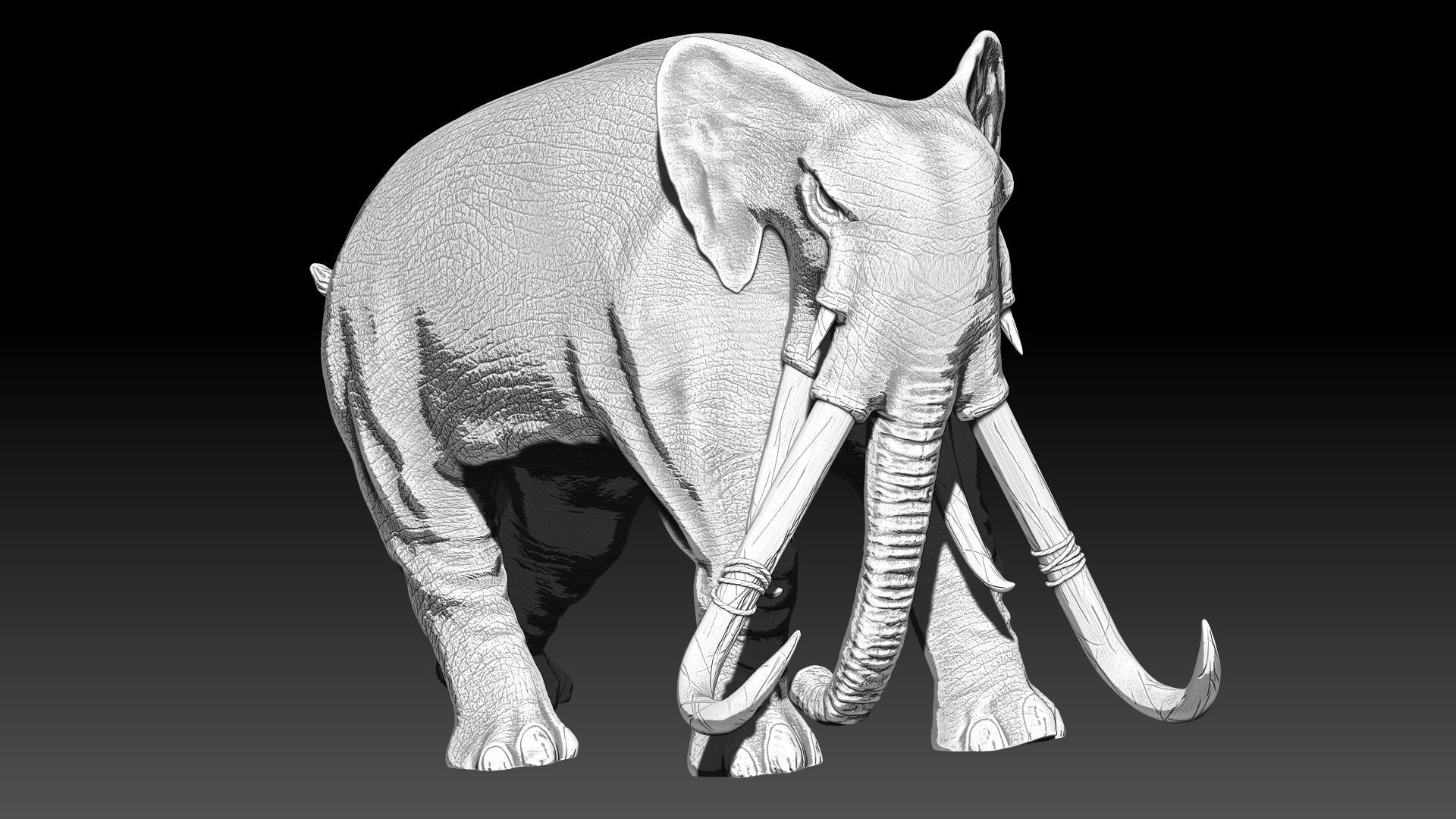 War elephants 3D model_5