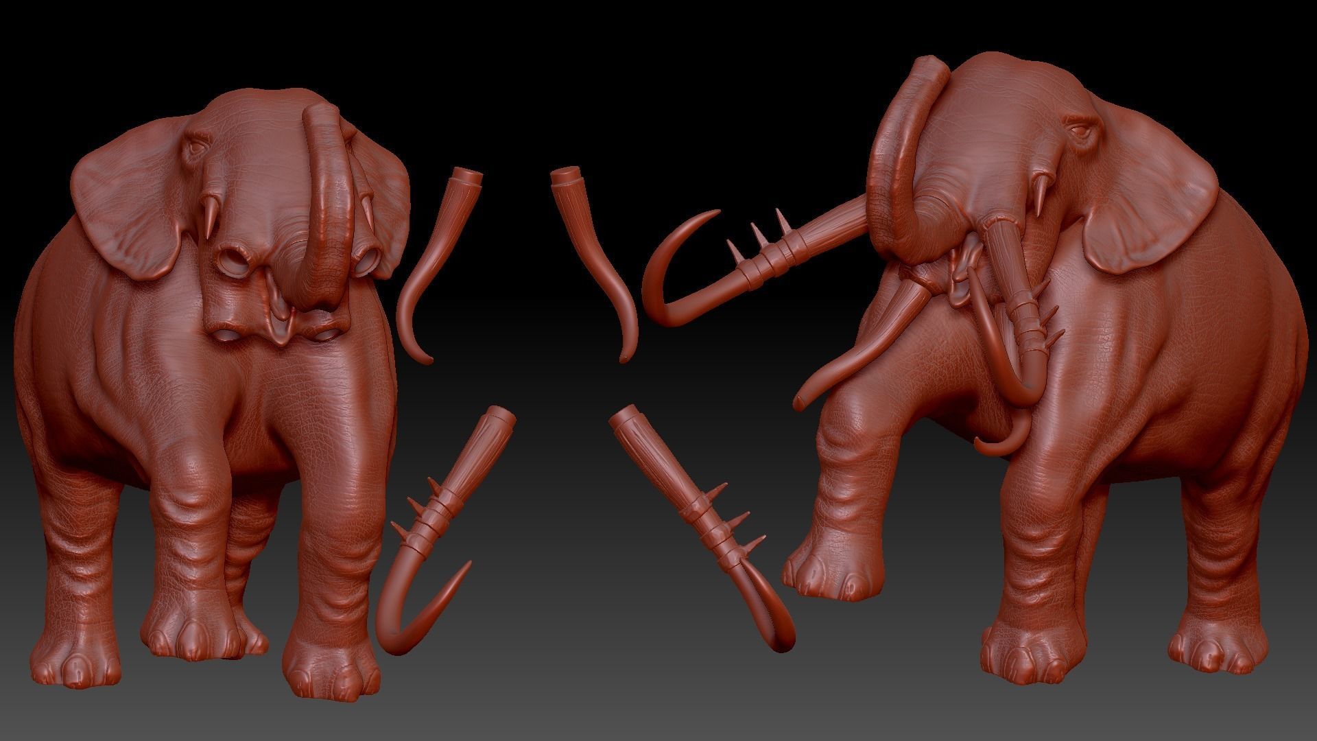 War elephants 3D model_18