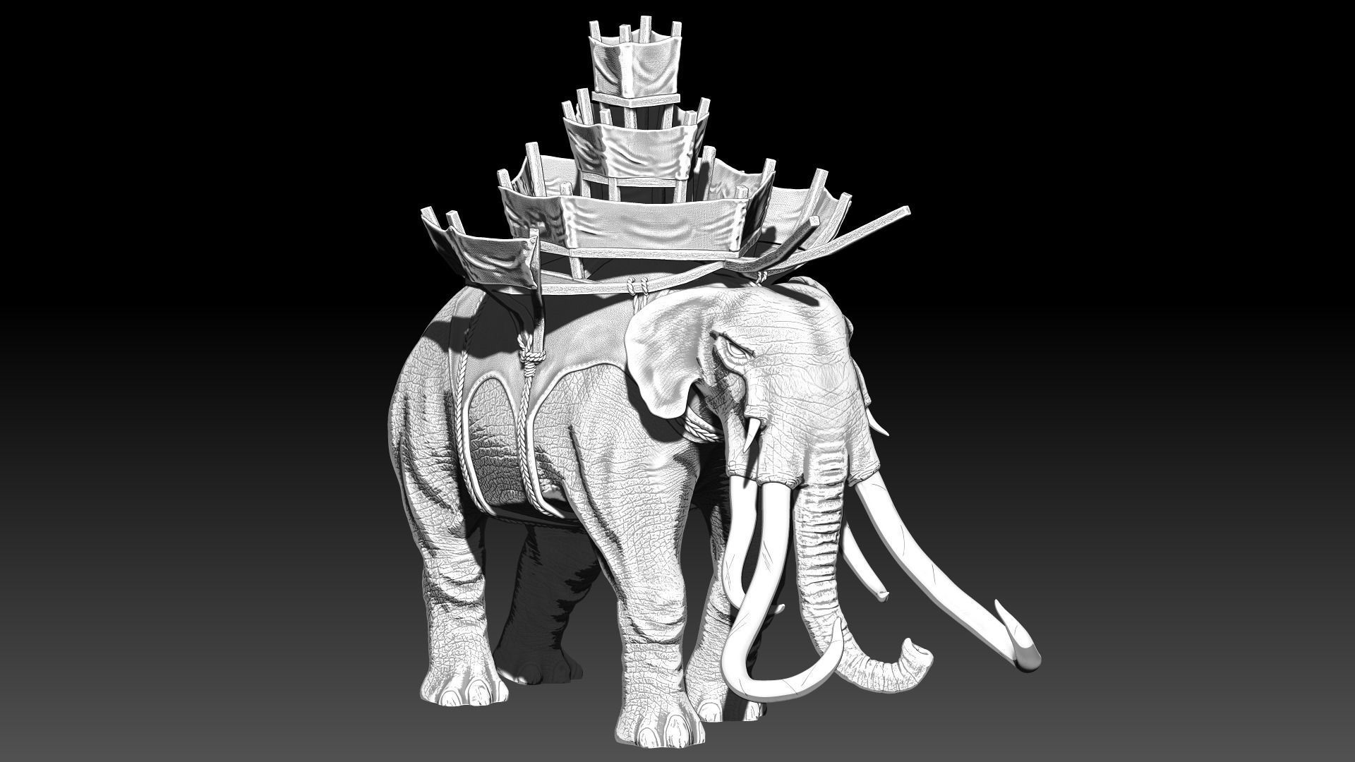 War elephants 3D model_7