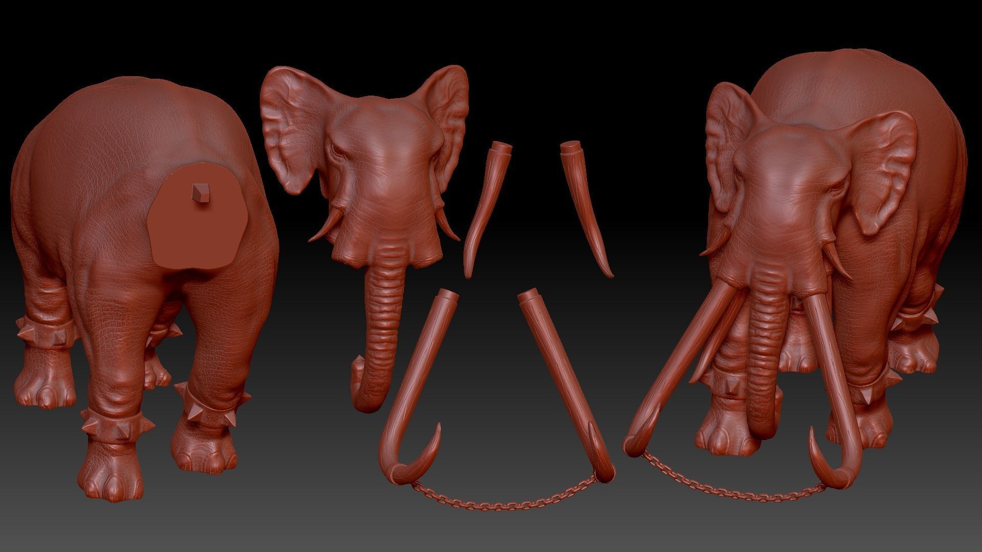 War elephants 3D model_16