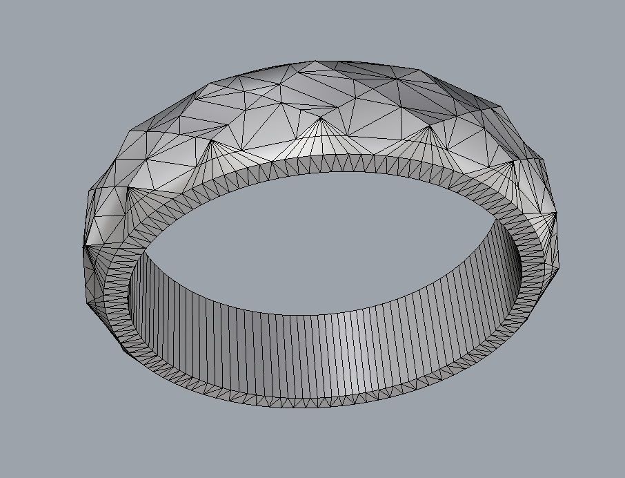 Faceted Ring 3D print model_8