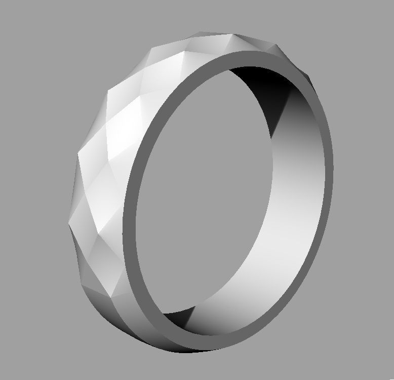 Faceted Ring 3D print model_11