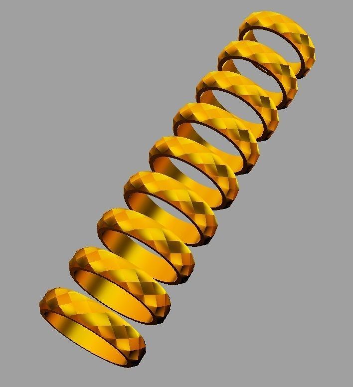 Faceted Ring 3D print model_5