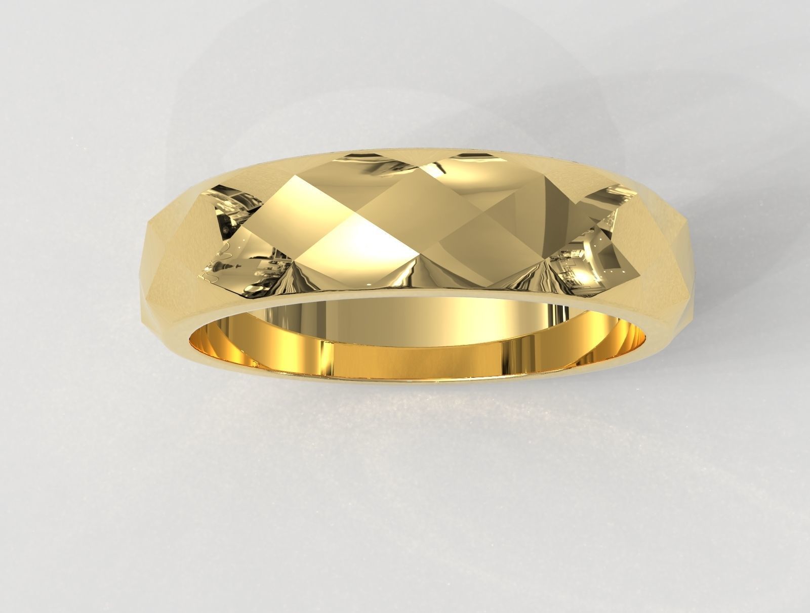 Faceted Ring 3D print model_2