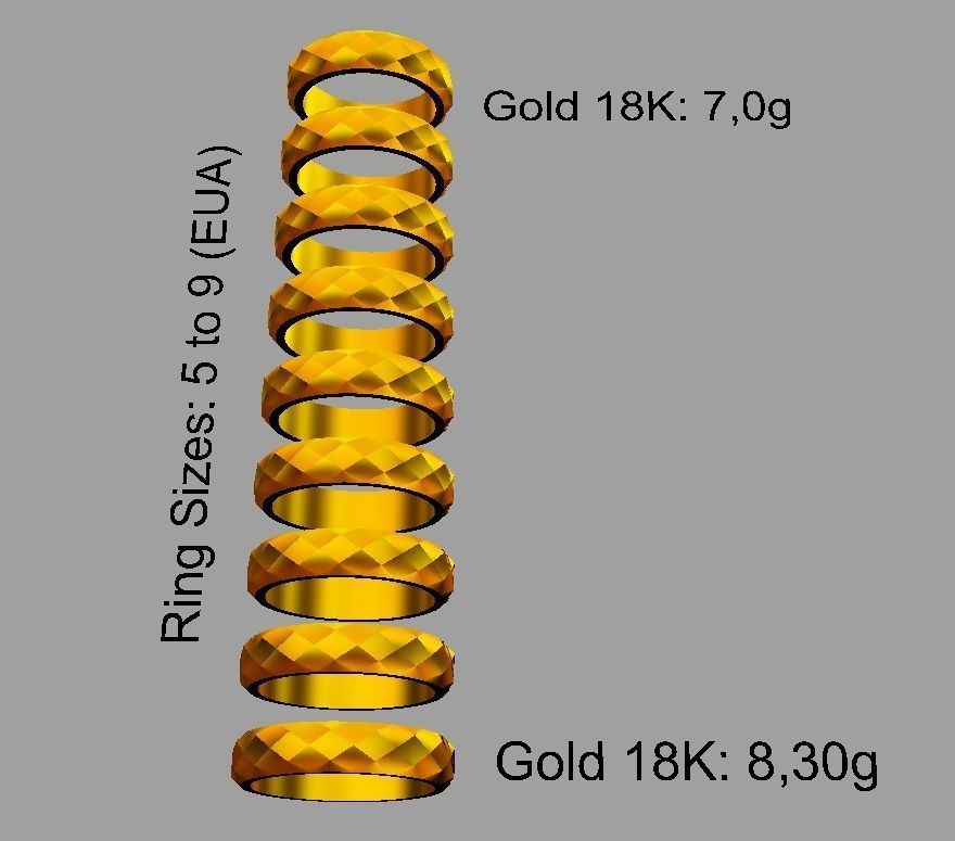 Faceted Ring 3D print model_4