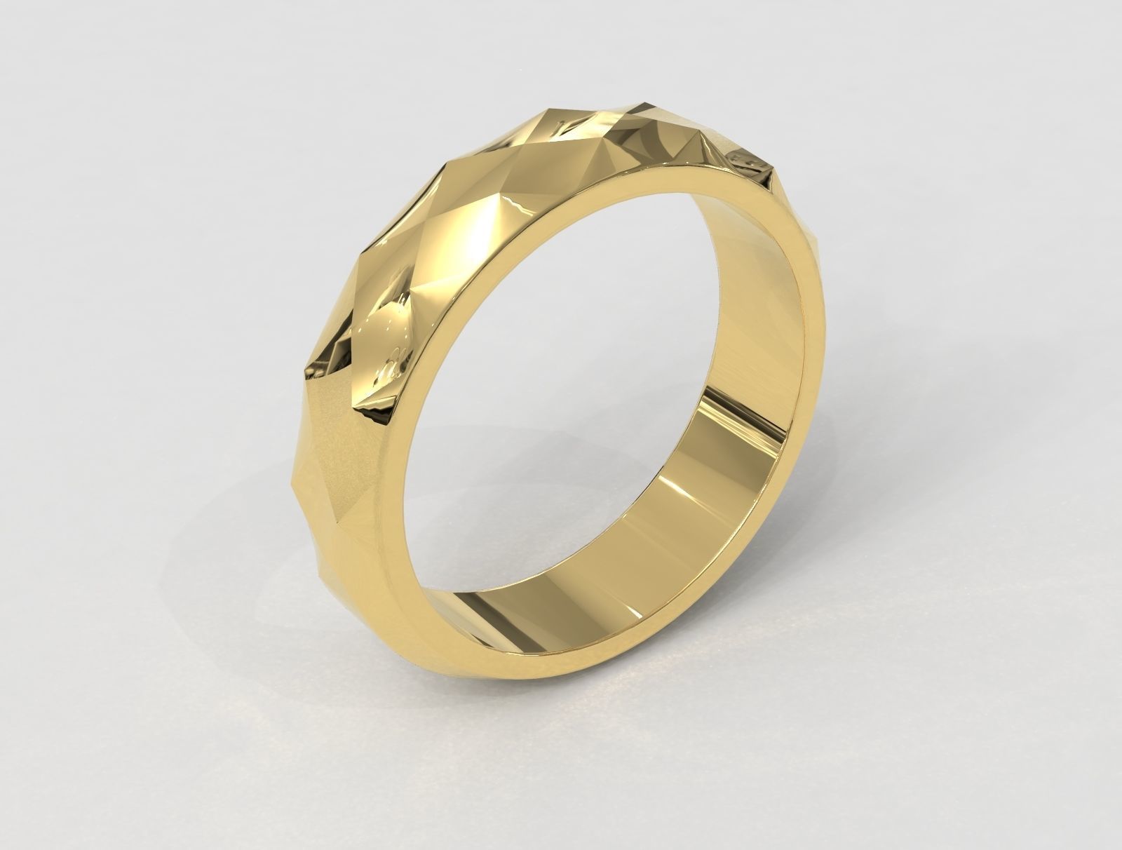 Faceted Ring 3D print model_1