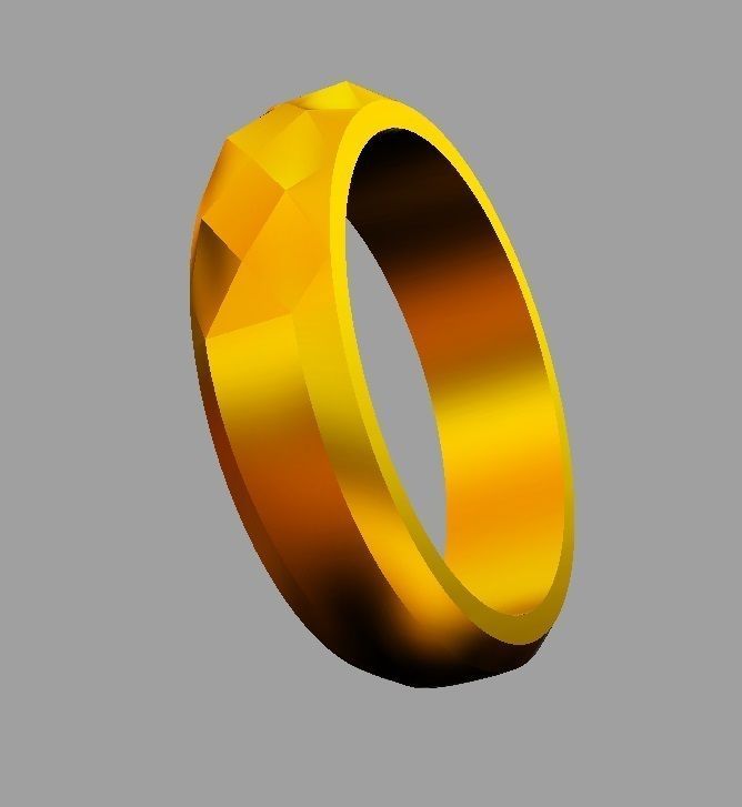 Faceted Ring 3D print model_7